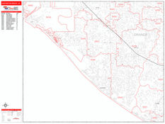 Huntington Beach Digital Map Red Line Style